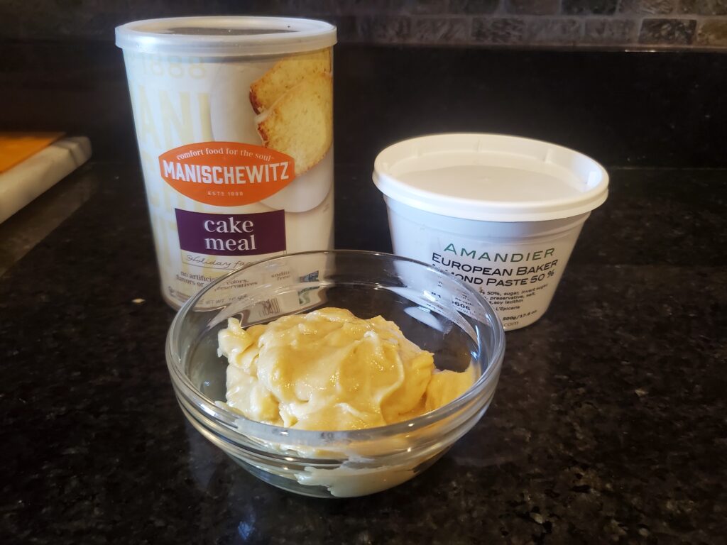 Passover Frangipane making ingredients