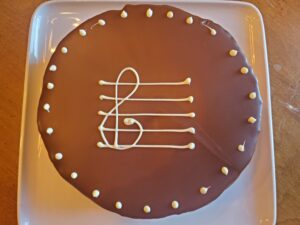Mozart Torte music sign chocolate cake