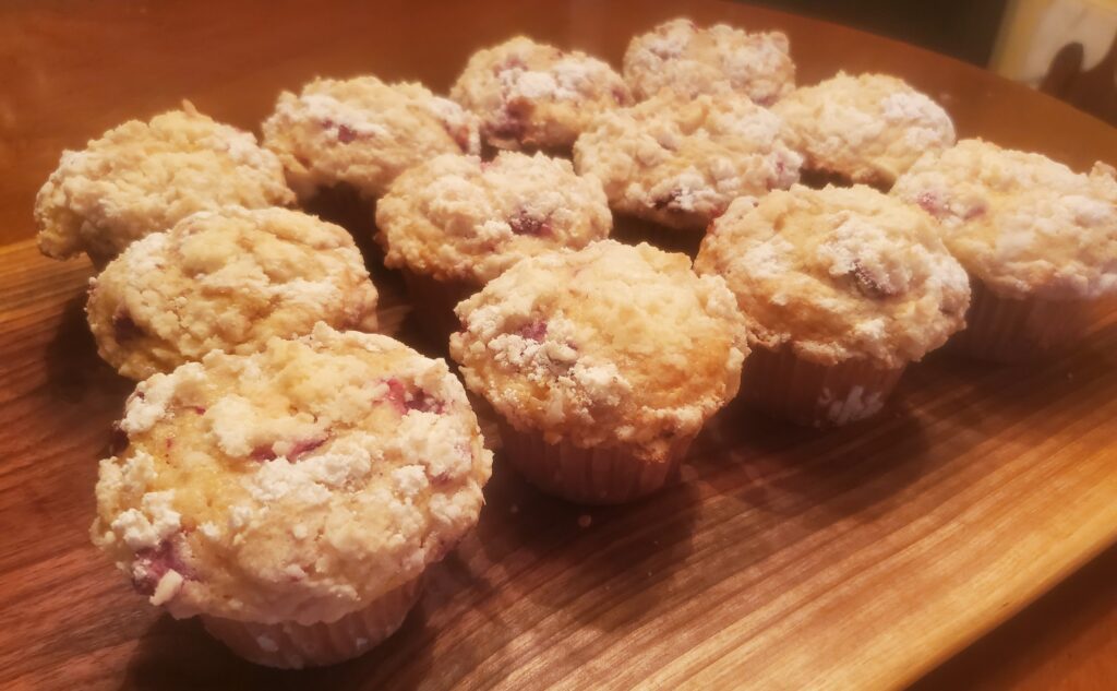 Cranberry Streusel Muffins have brilliant color and tartness