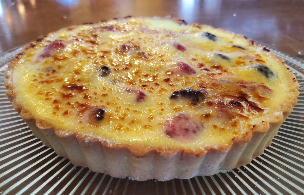 crème brulee caramelized on ramekin